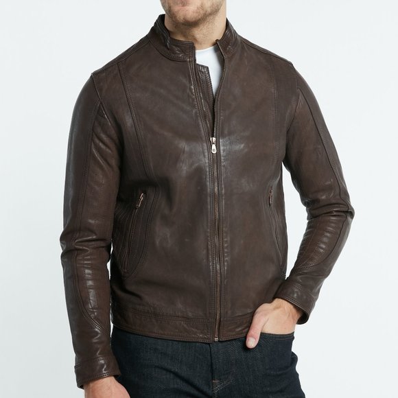 ROMEO Chocolate Leather Jacket - Picture 3 of 5